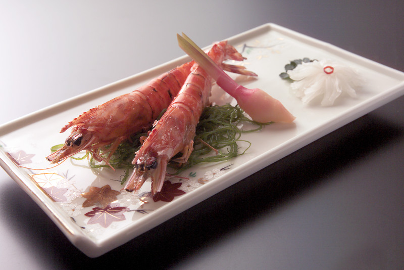 活車海老の塩焼き